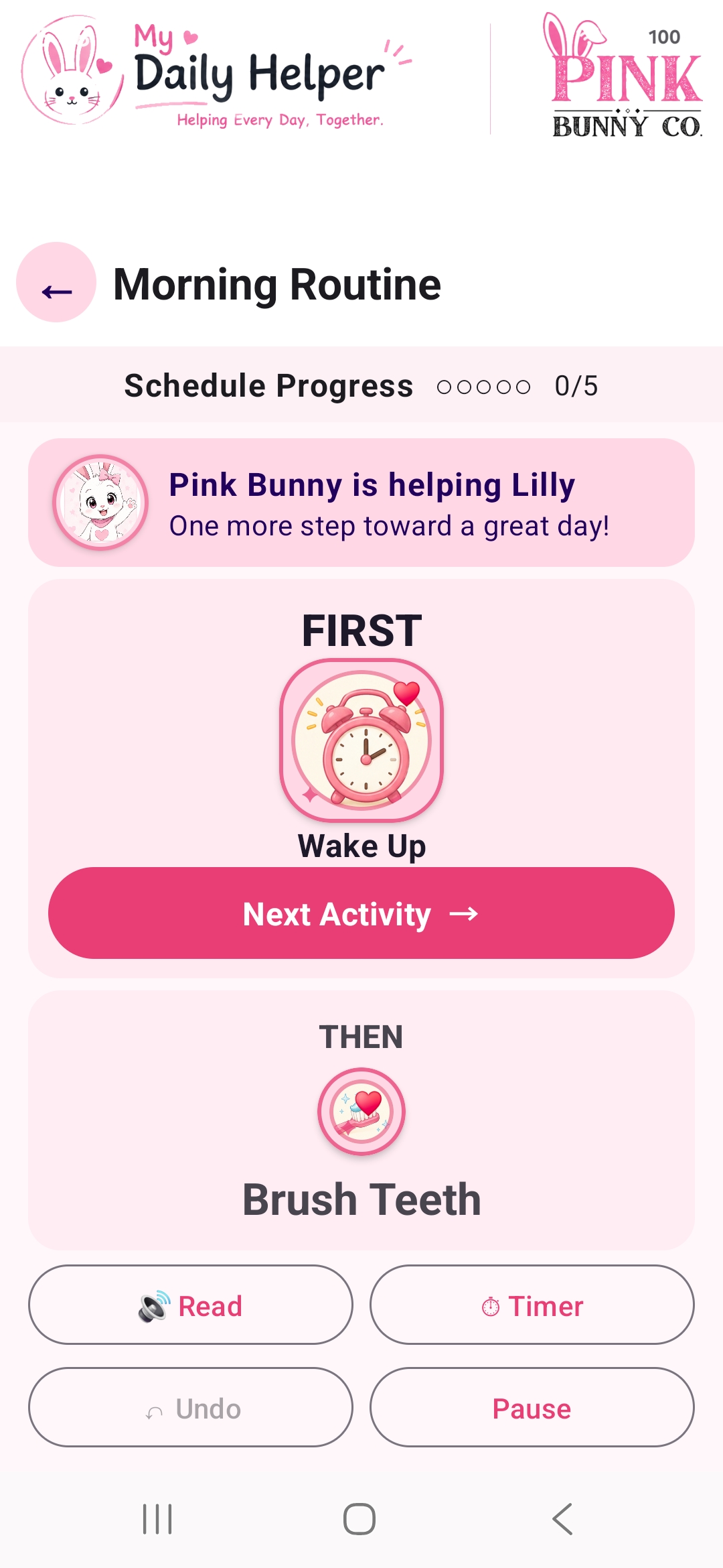 My Daily Helper Morning Routine First Then screen
