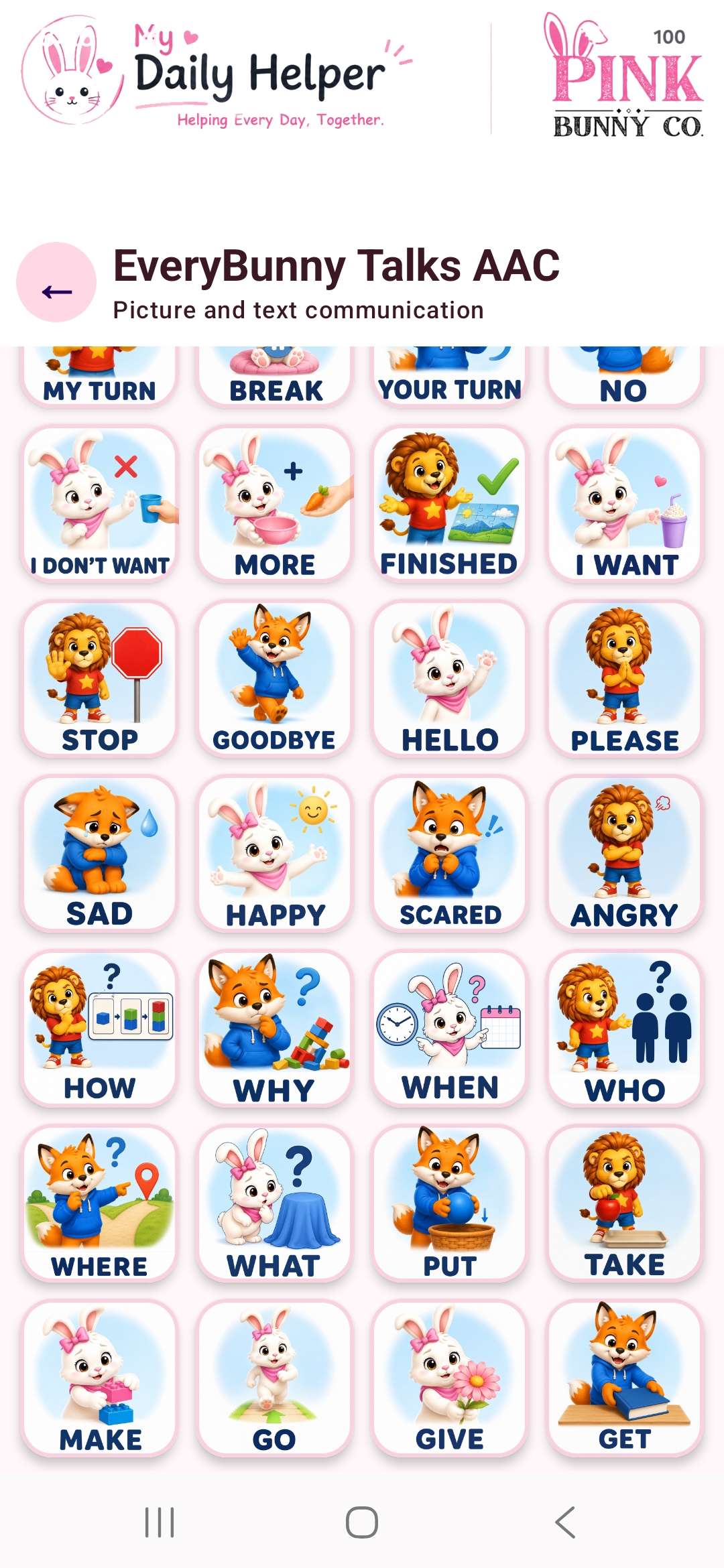 EveryBunny Talks AAC picture card library