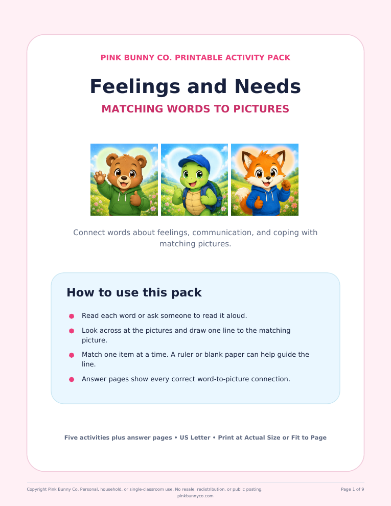 Feelings and Needs Matching example cover