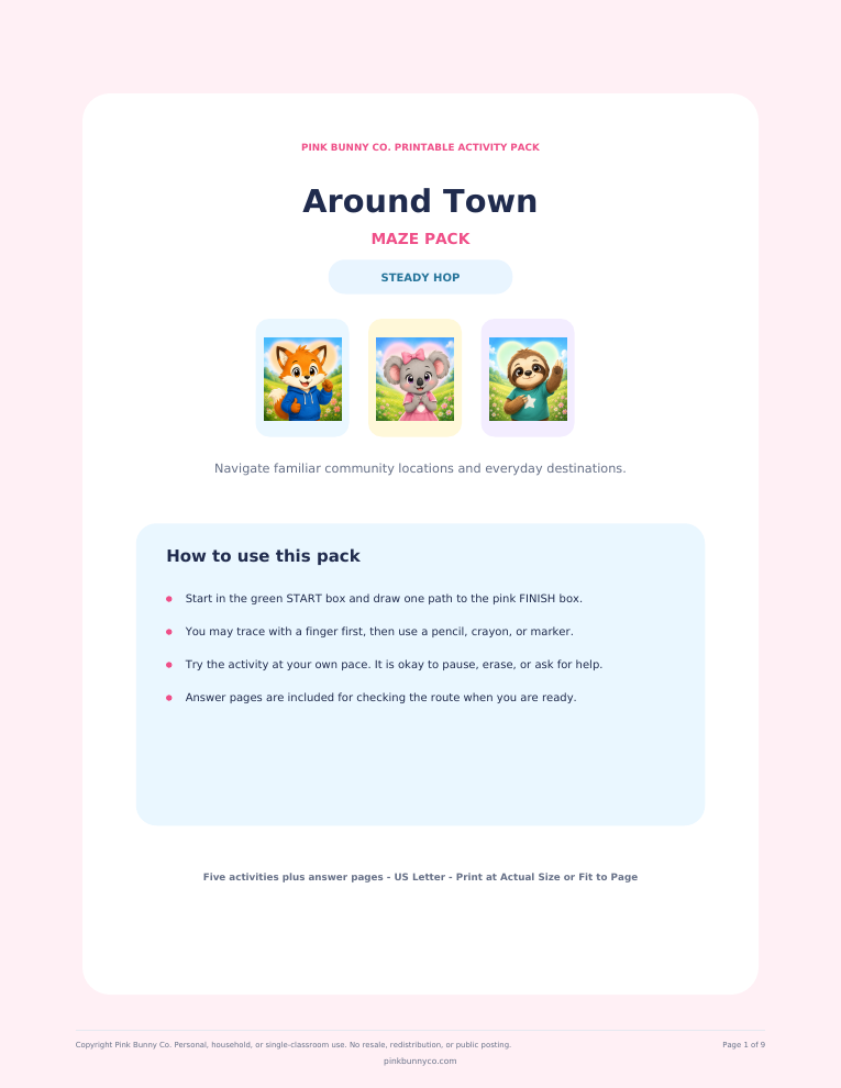 Around Town Maze Pack cover