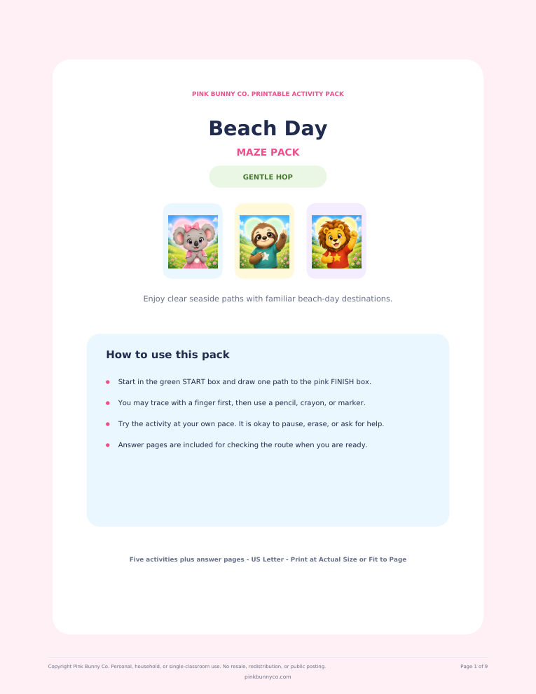 Beach Day Maze Pack cover