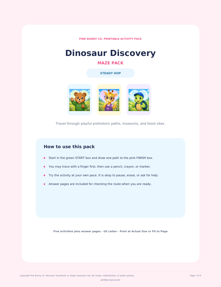 Dinosaur Discovery Maze Pack cover