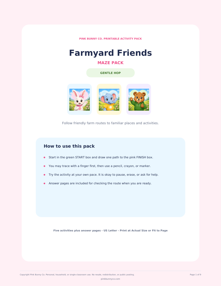 Farmyard Friends Maze Pack cover
