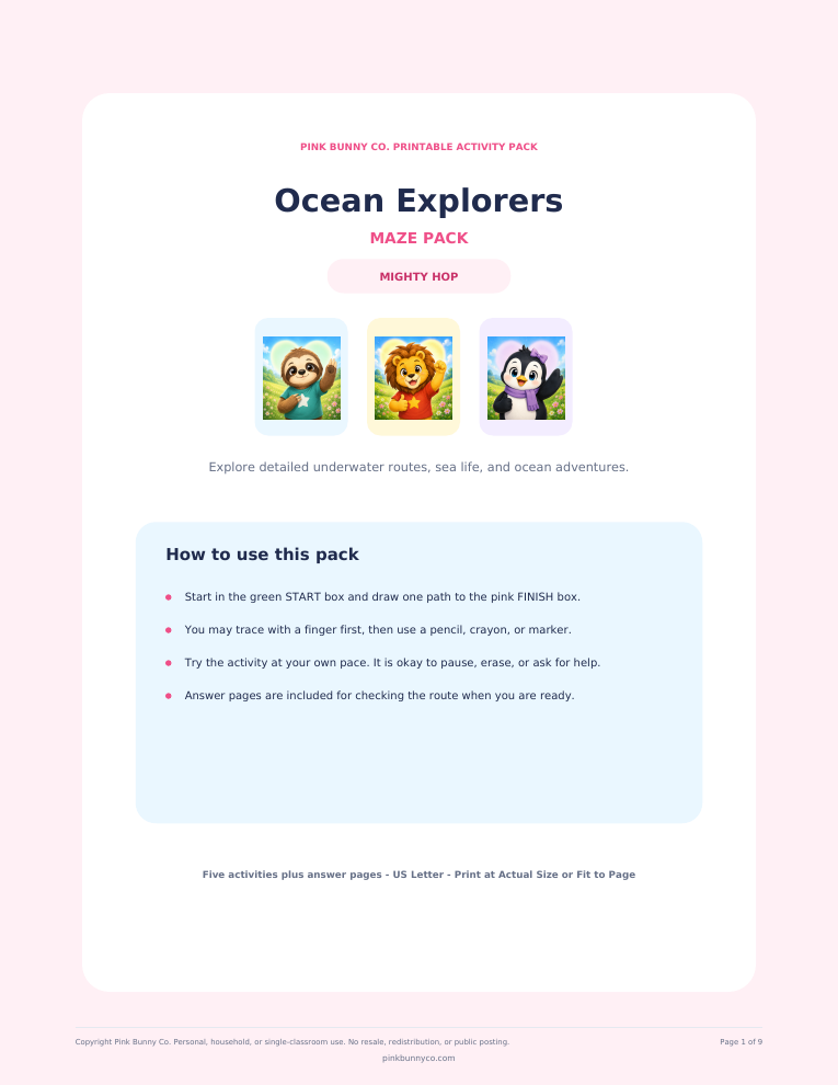 Ocean Explorers Maze Pack cover
