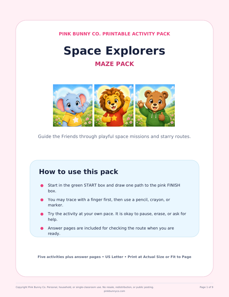 Space Explorers Maze Pack cover