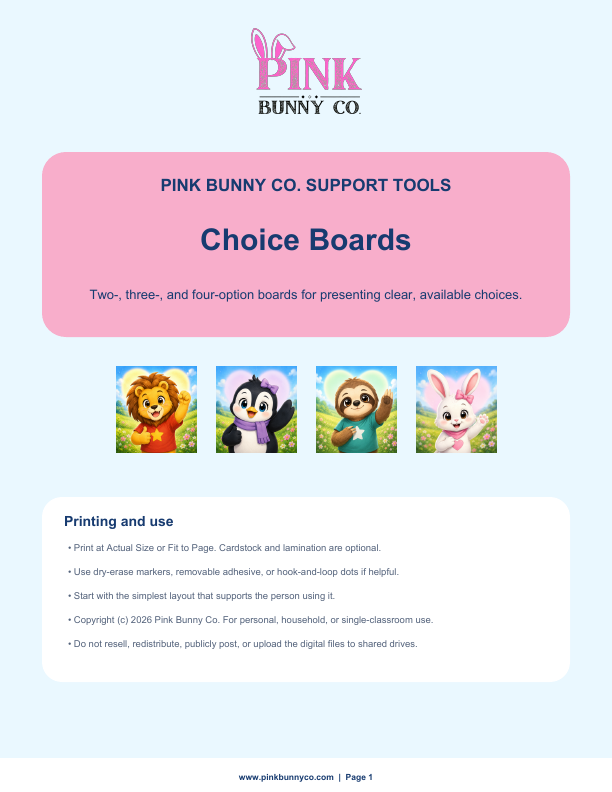 Choice Boards cover