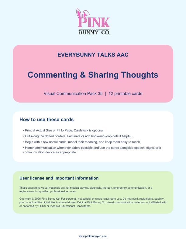 Commenting & Sharing Thoughts Visual Communication Pack cover