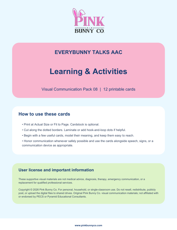 Learning & Activities Visual Communication Pack cover