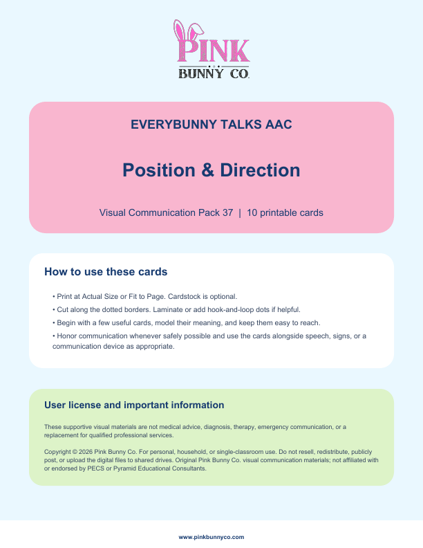 Position & Direction Visual Communication Pack cover