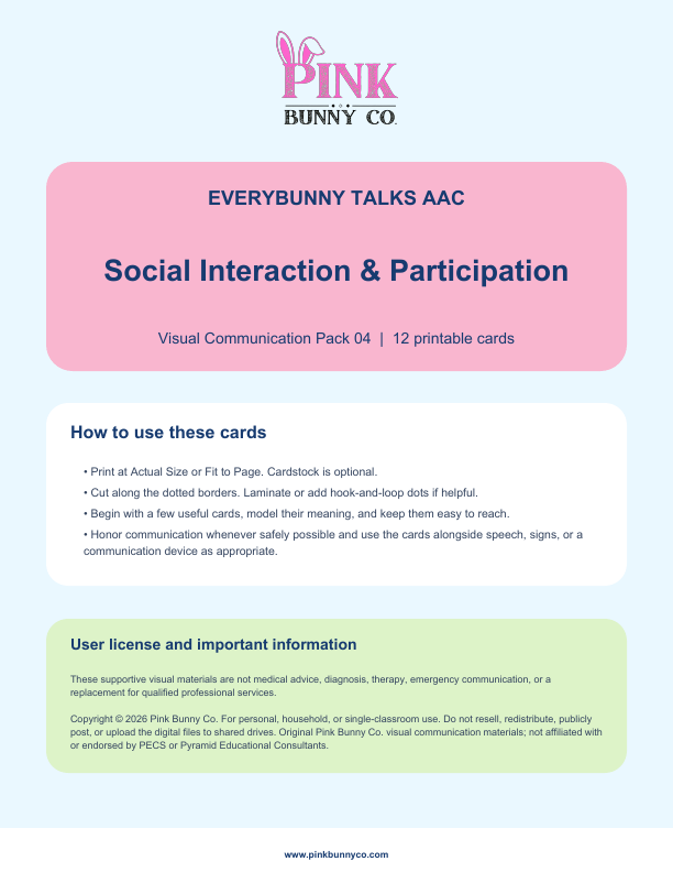 Social Interaction & Participation Visual Communication Pack cover