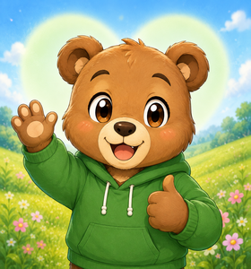 Benji the bear waving