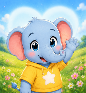 Ellie the elephant waving