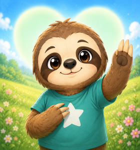 Sam the sloth waving