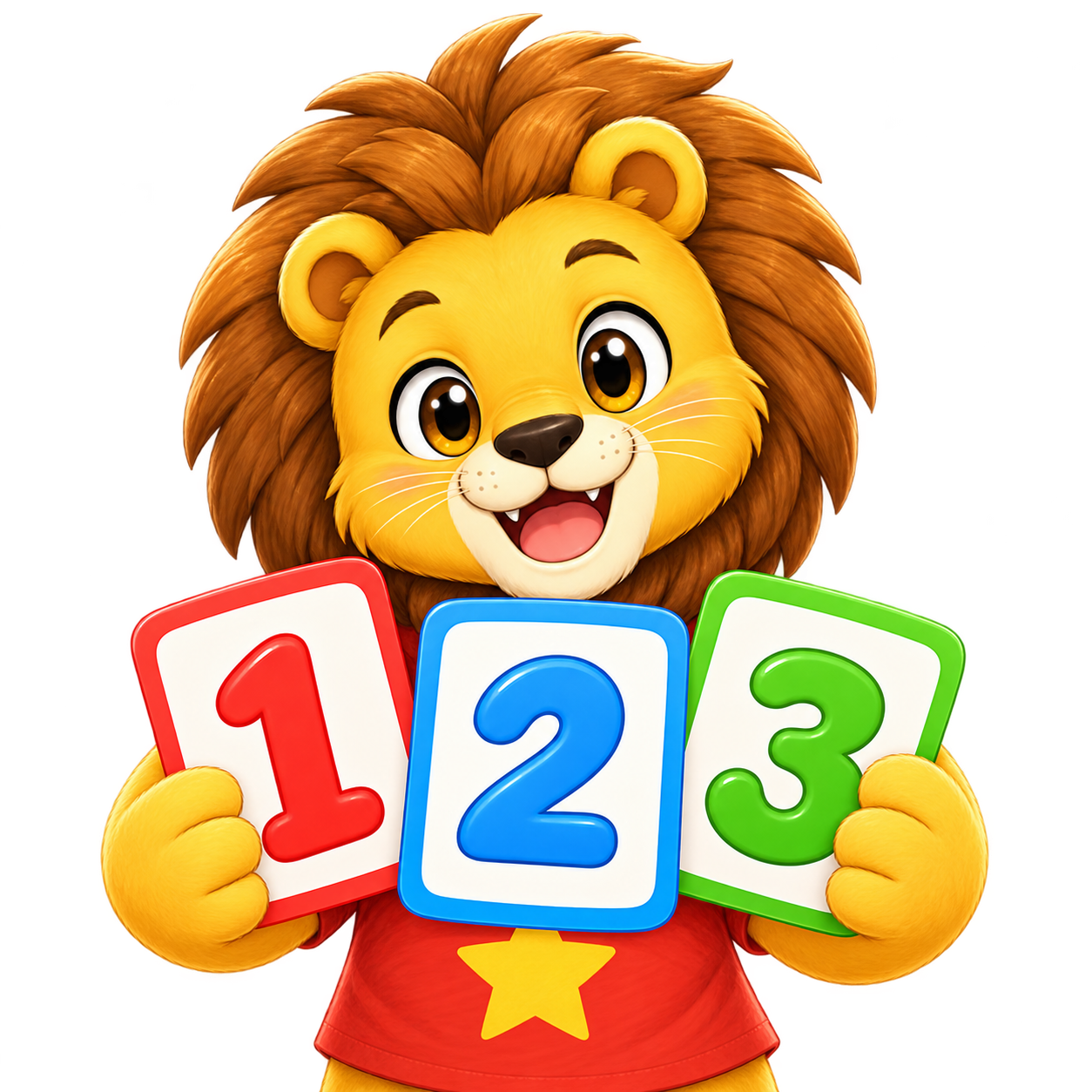 Leo with number cards
